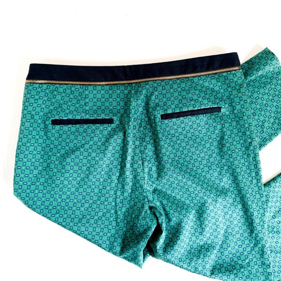 ZARA emerald green pants w/gold zipper detail - Picture 2 of 4